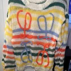 Colorful Striped Contrast Knit Sweater 