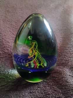 MCM Hand Blown Signed & Numbered  Paper weight