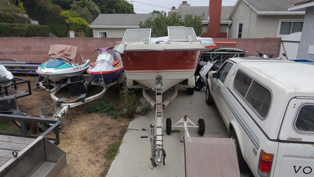 Boat Trailer And 80hp Mercury Outboard