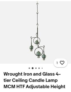 1970 Wrought Iron candle Chandelier Candle