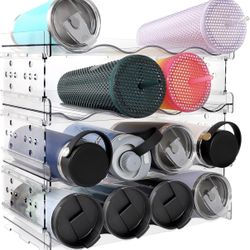 TIPGO Water Bottle Tumbler Organizer for Kitchen Cabinets, Fridge, Storage Rack (NEW)
