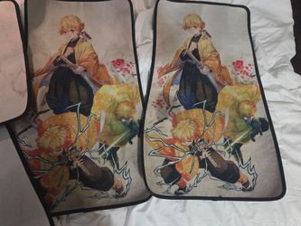 Free Demon Slayer car floor mats featuring the character Zenitsu Agatsuma, used