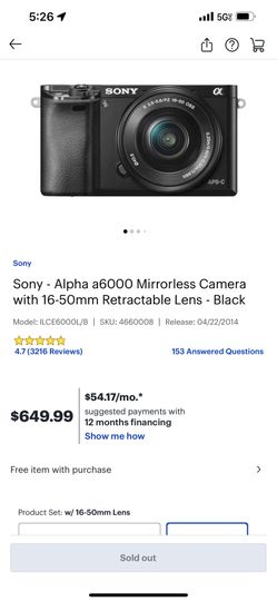 Sony Alpha A6000 Camera