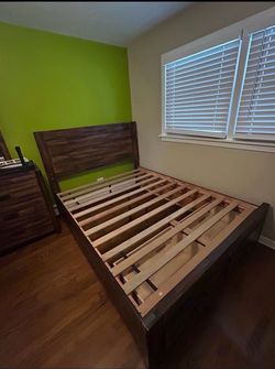 Wooden bed frame