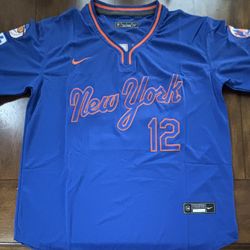 New York Mets Francisco Lindor #12 Spring Training Jersey Adult Large