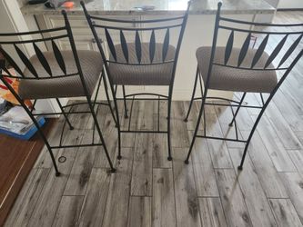 Heavy Iron Bar/Counter Chairs set of 3