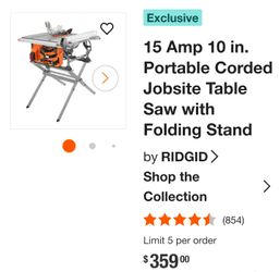 Ridgid table saw