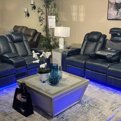 New 💐 $20 Down Payment Finance 💐Fyne Dyme Power Reclining Living Room Set ( Sofa & Loveseat )