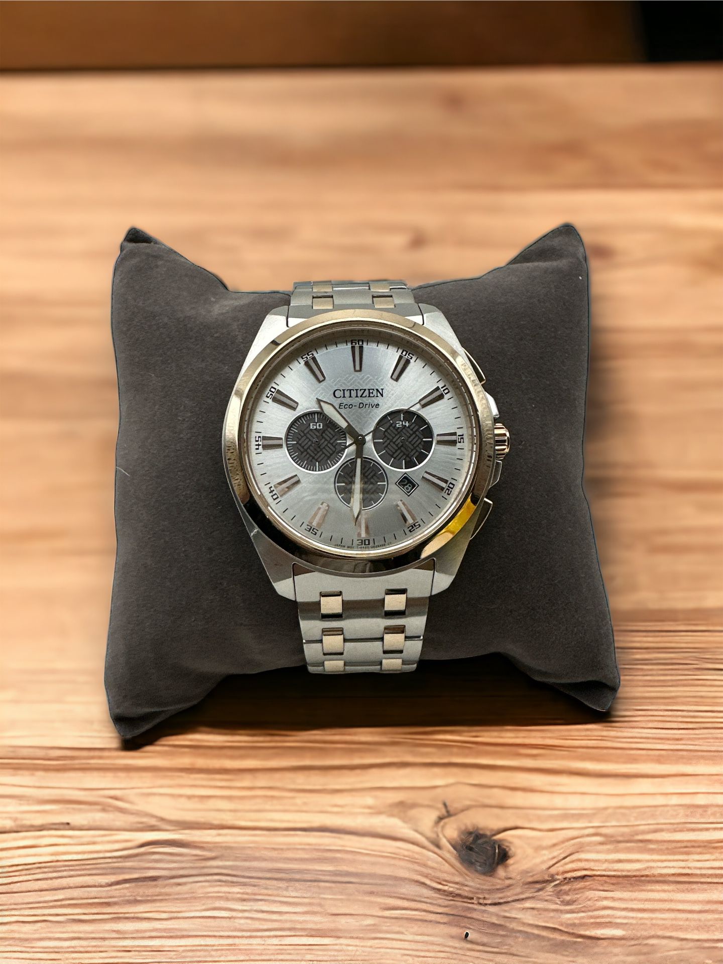 New Citizen Eco-Drive Men's Peyten Chronograph Silver Gold Watch 41MM 