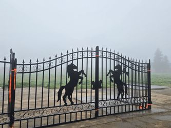 Gate with horses