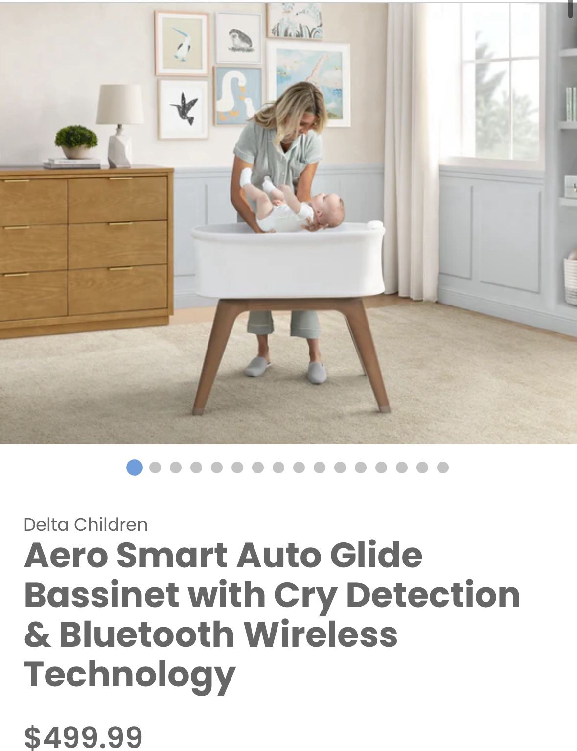 New! Delta children Aero Smart Auto Glide Bassinet