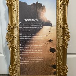 "Footprints"- Large Sign And Gold Painted Frame