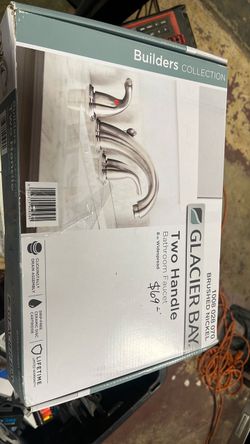 Glacier Bay Builders 8 in. Widespread Double-Handle High-Arc Bathroom Faucet in Brushed Nickel