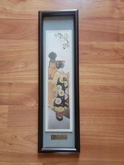 Framed Japanese Geisha Art Picture