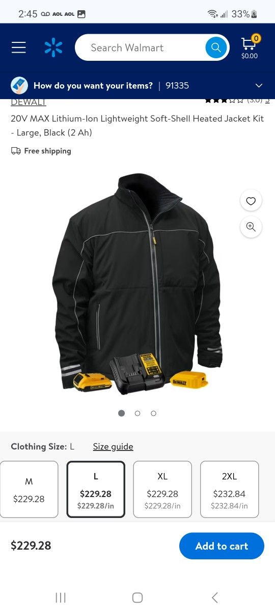 DEWALT Men's Lightweight Soft-Shell Heated Jacket Kit (L & 2X) 1 for $125 or 2 for $200