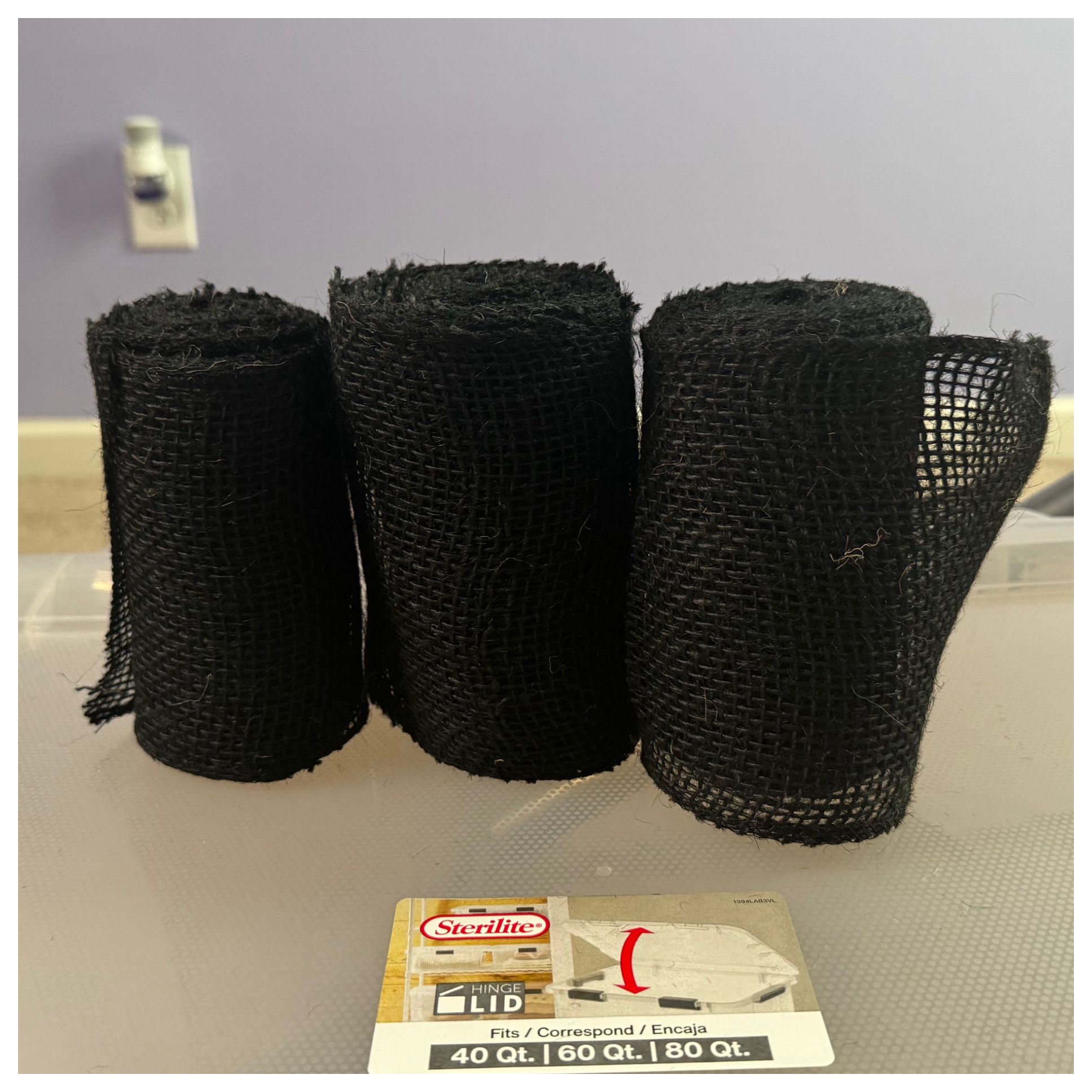 Black Rolls Of Burlap