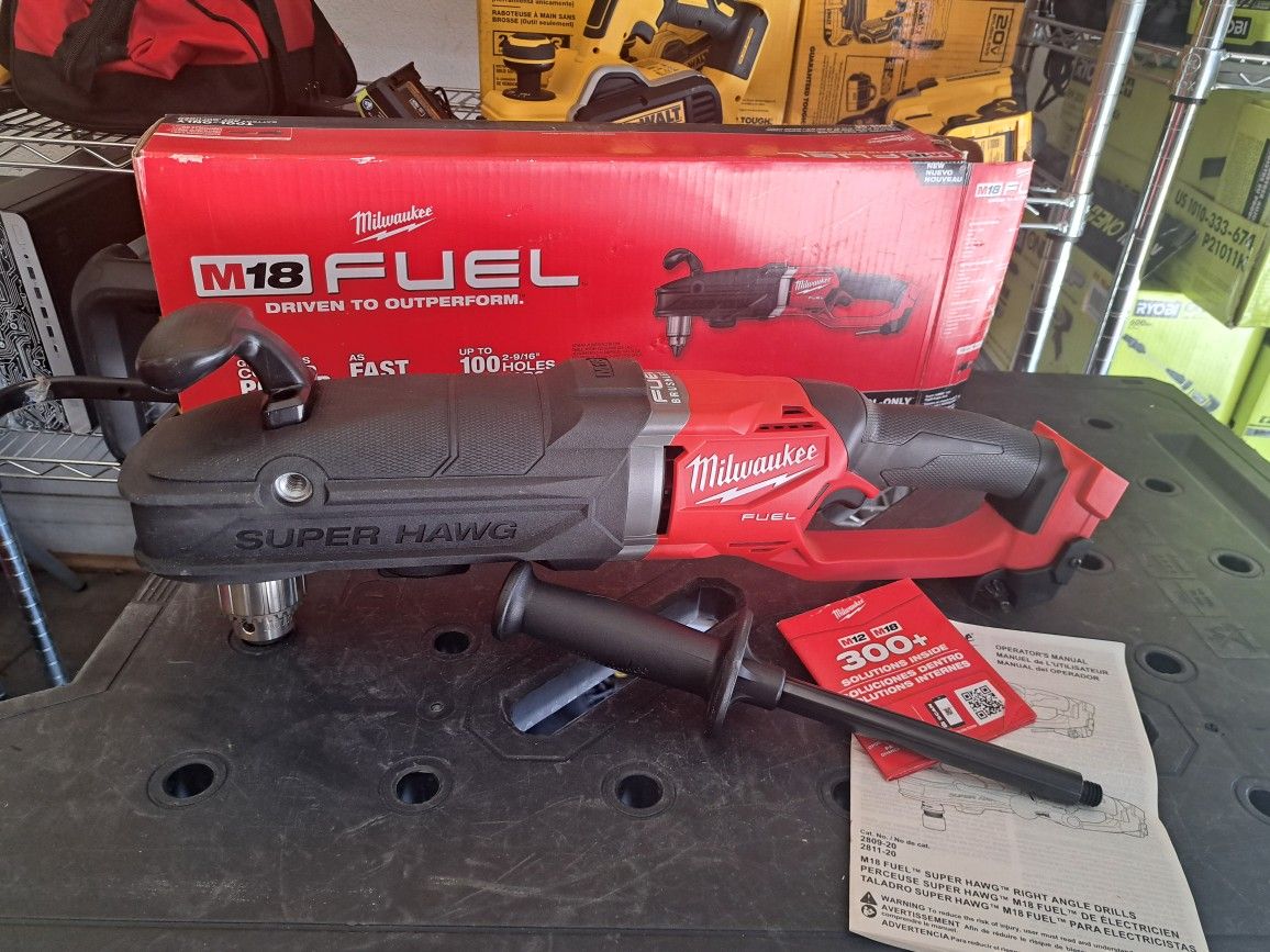 M18 FUEL 18V Lithium-Ion Brushless Cordless GEN 2 SUPER HAWG 1/2 in. Right Angle Drill (Tool-Only