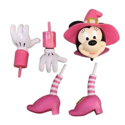Disney Minnie Mouse Halloween Pumpkin Push-Ins Pink Plastic Set