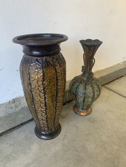 antique metal vases
