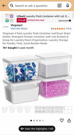 4 pcs Laundry pods organize