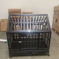 Brand New 42” Heavy Duty Dog Cage  With Wheels Assemble Required 