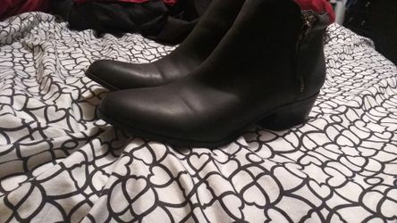 Black leather boots