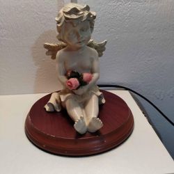 PORCELAIN CHERUB DESK TABLE LAMP 27"