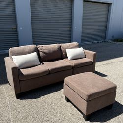 Beautiful Brown Couch with Ottoman! 🚚 ***Free Delivery***  