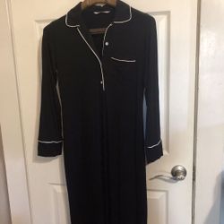Black winter elegant sleeping dress, long sleeves
