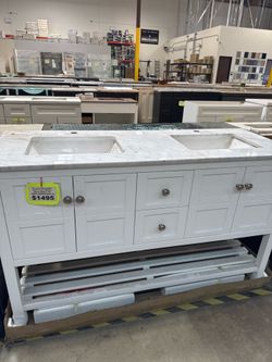60" vanity para baño white bath