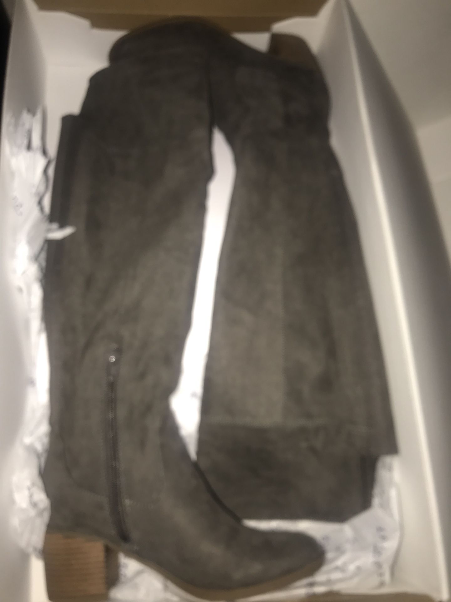 Grey suede boots