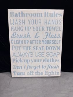 Bathroom Rules Canvas Wall Art