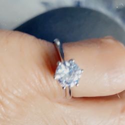 White Gold And Cubic Zirconia Ring Size 7 & 8