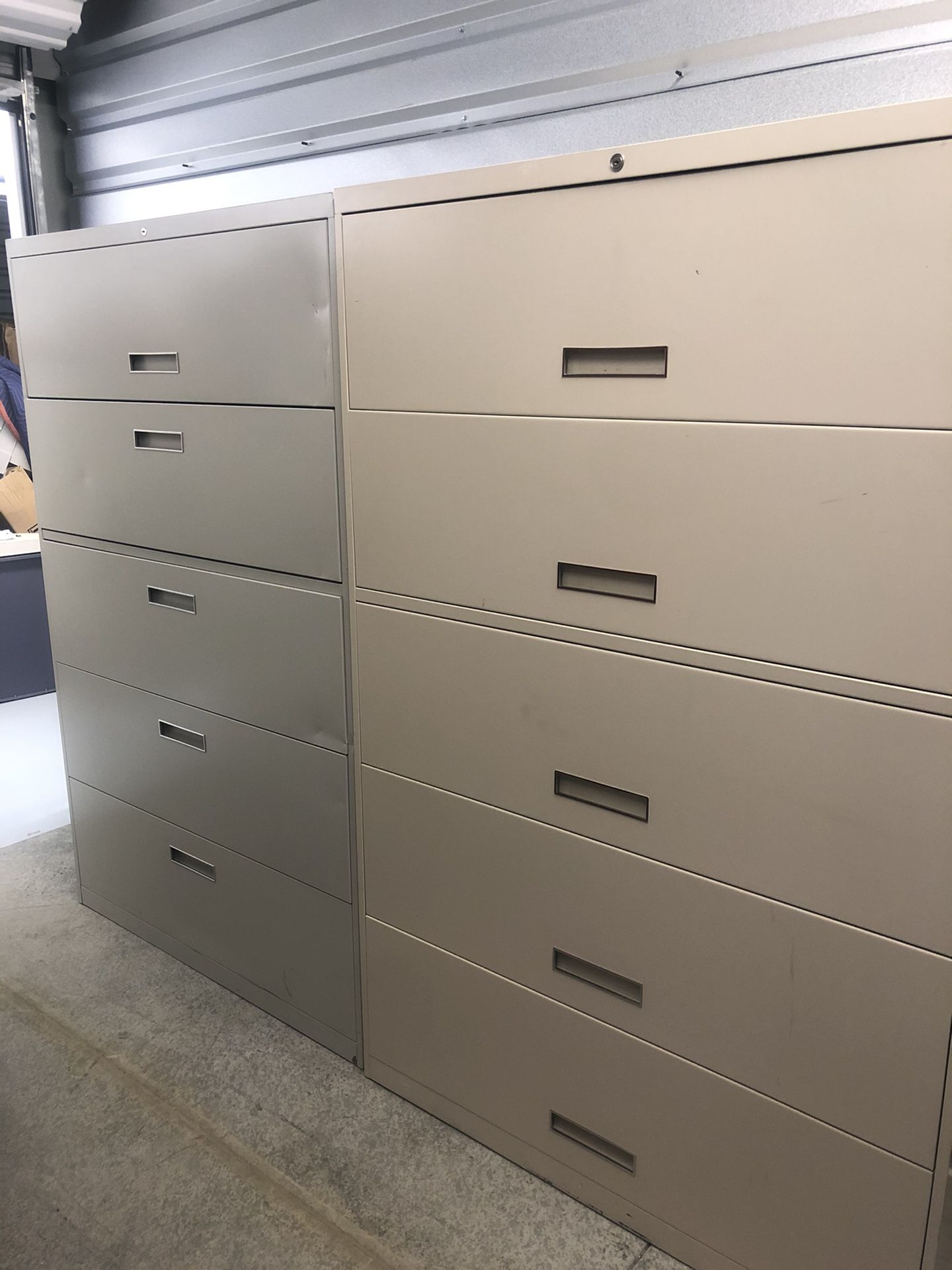 3(5 drawers lateral commercial grade metal filing cabinets in good condition price per one cabinet