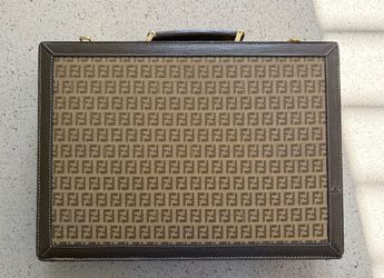 Authentic Vintage Fendi Attaché Logo Hard Briefcase