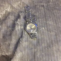 Silver And Crystal Watch 