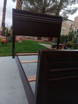 Dark Wood Queen Bedframe