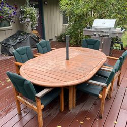 Teak Patio Table, 6 Person