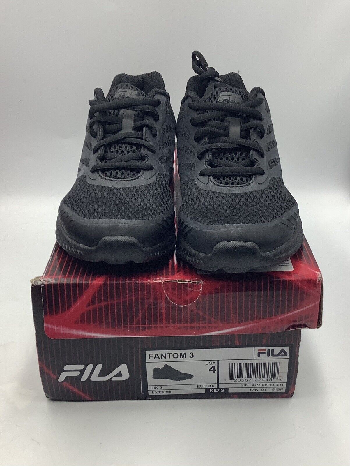 FILA MEMORY FANTOM 3 LOW TRAINERS SPORTS SNEAKER MEN SHOES BLACK
