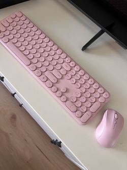 Pink Wireless Computer Keyboard