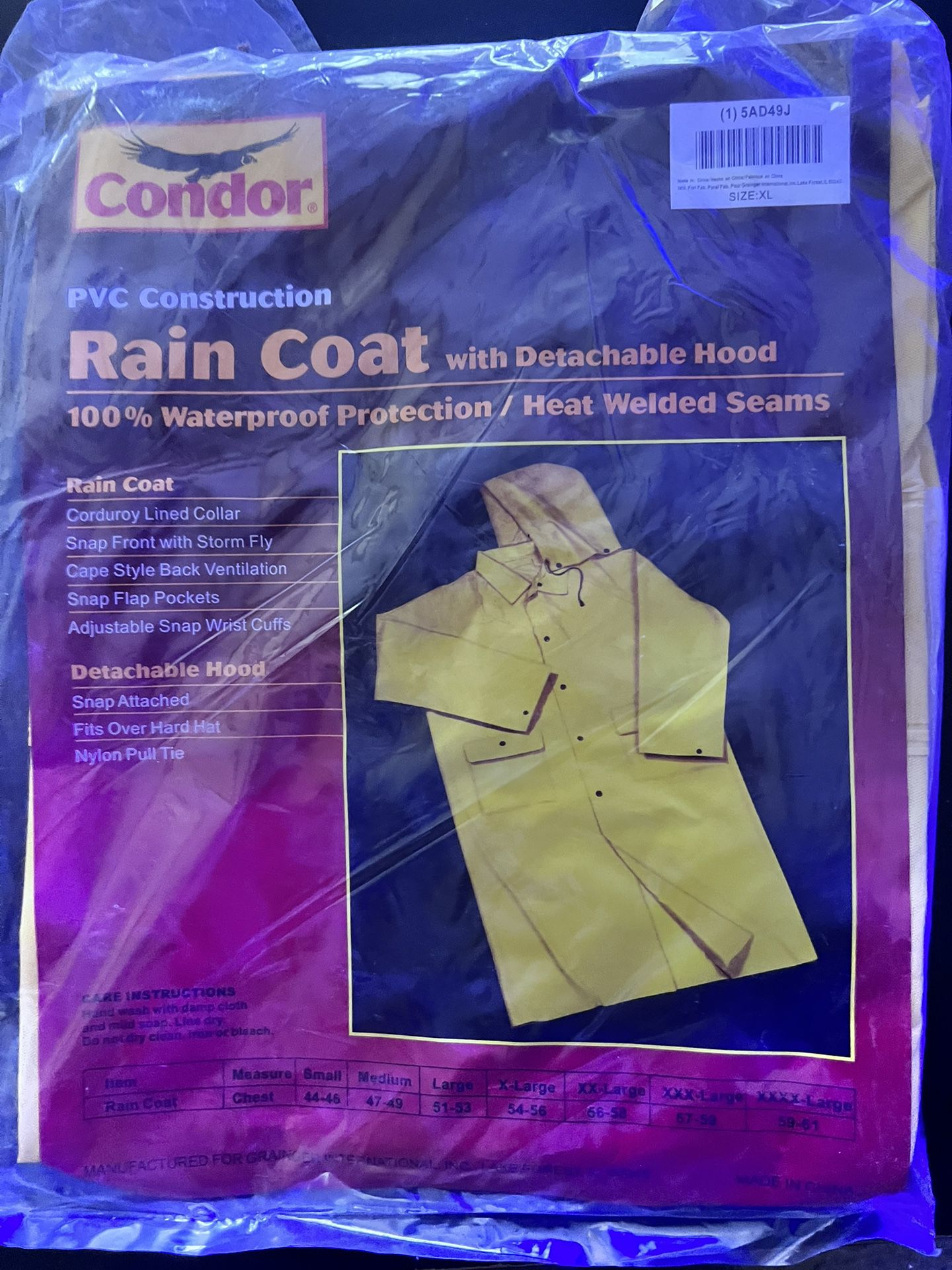 6- Condor Rain Coats XL