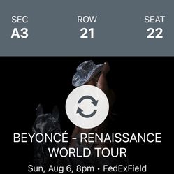 2 Beyoncé Tickets!!!! DC Sunday 8/6