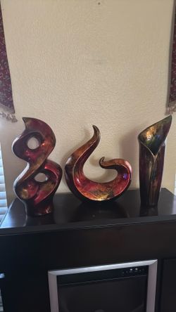 Decorative Vases / Decoration Red Gold Brown Green