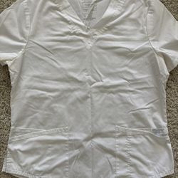 2 Cherokee White Scrub Tops – Size M – Cheap!