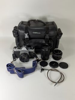 Pentax K1000 35mm SLR Film Camera w/ Pentax-M 50mm f/2, 35mm f/2.8, 135mm f/2.8
