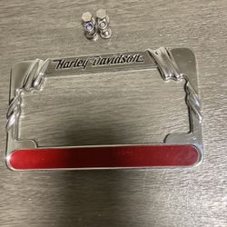 Harley Davidson License Plate Frame With Reflector Authentic 