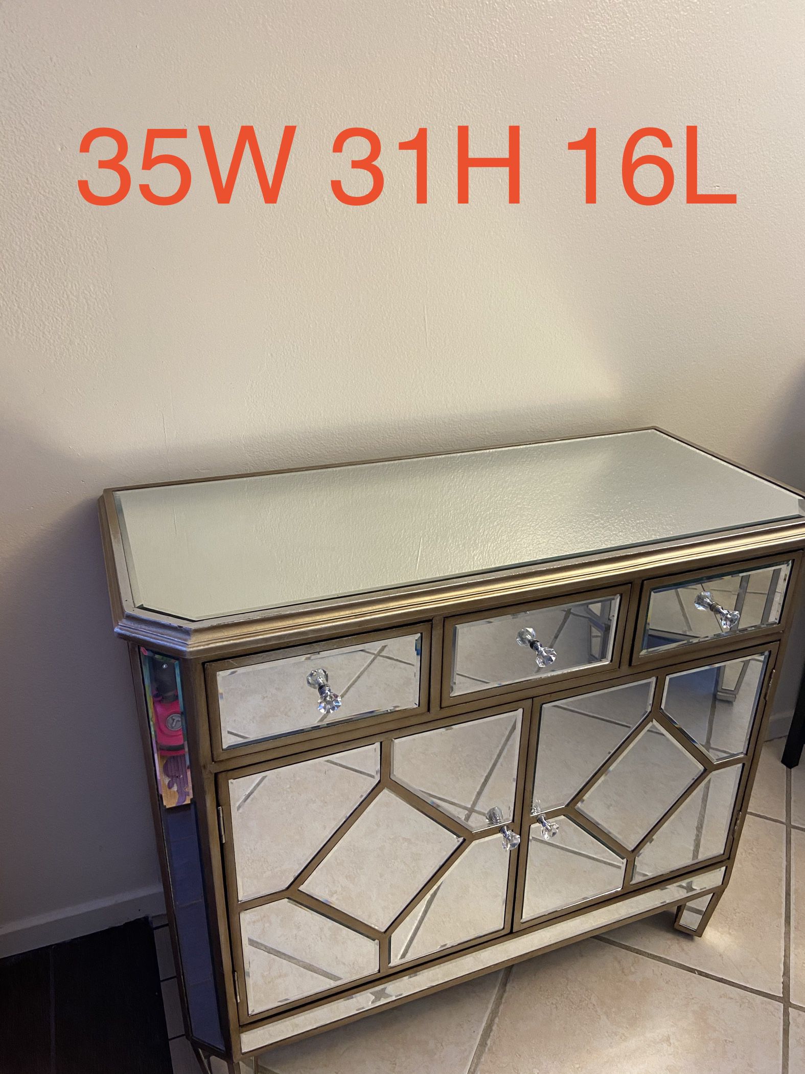 Mirror Side Table Cabinet