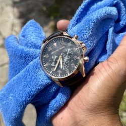 Gage Rose-Gold Leather Michael Kors Watch