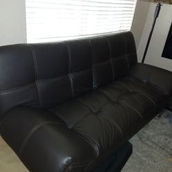Dark Brown Letter Futon Couch