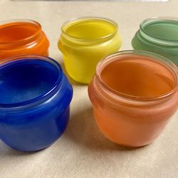 Vintage Walkers Whip Jars Colorful Set Of 5